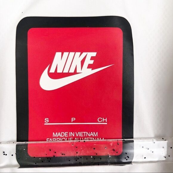 NIKE | Mesh Back White Bomber Style Track Jacket Red Label Women’s Size Small - Picture 6 of 11